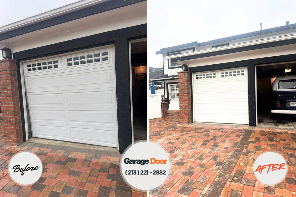 Before and after: garage door repair Hunters Creek, FL